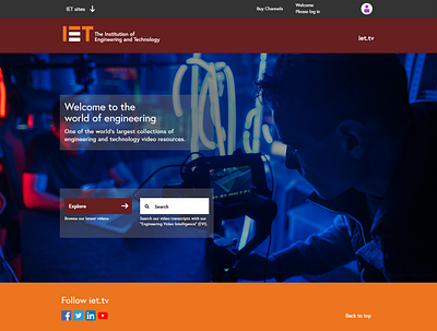 IET TV website design