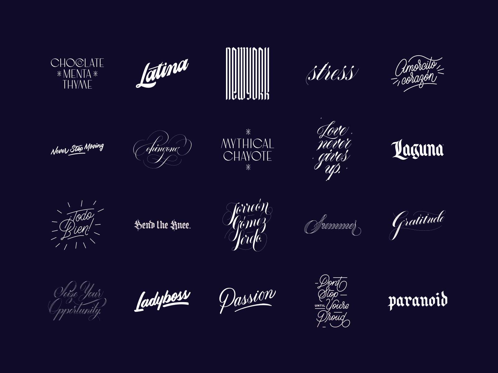 Lettering Collection by Rebeca Anaya on Dribbble