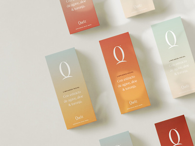 Quetz – Packaging Series. beauty cosmetic custom type gradient lettering logo natural organic packaging skincare type typography