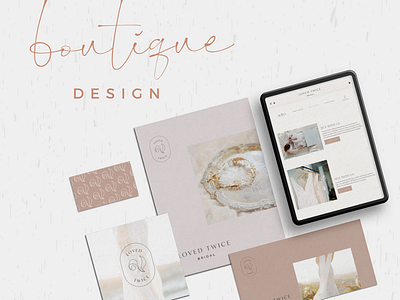 Couture Bridal Boutique Identity Design blush brand clean ecommerce identity logo design modern muted nude romantic rose shopify trendy we design website design