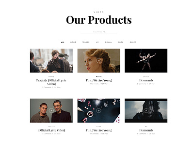 List Video Category Filmmaker wordpress theme