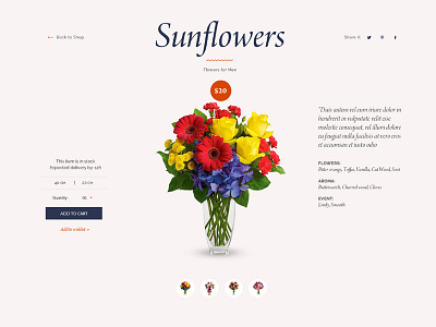 Product Detail Flower store - Amour Beautiful WordPress Theme