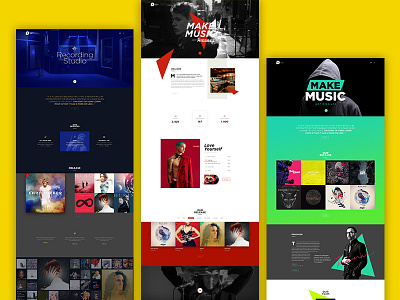 Recording Studio Wordpress Theme for Producers, Labels, DJ album artist audio entertainment home page layout music musician producer record label recording studio