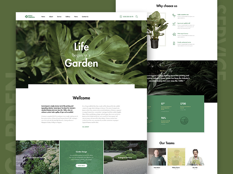 BnB Best Wordpress Theme for Garden by Beau Agency on Dribbble