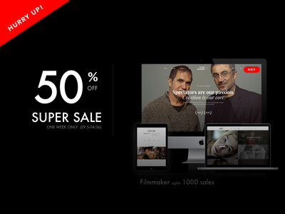 Hurry up! 1000 sales - Filmmaker WordPress Theme SALE OFF 50% actress blogger director film filmmaker movie movie production production studio theme video wordpress