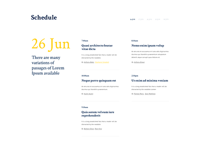 Schedule Conference Event - Timeline multi-day business chart company conference event exhibition infographic report schedule timeline trendy typography