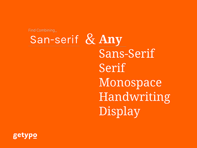 Getypo - Tool Find Combining Font for Designer find font fonts combinations free font google font guides resources mixing font trendy typo web font