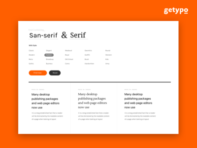 Getypo - Tool Find Combining Font for Designer find font fonts combinations free font google font guides resources mixing font trendy typo web font