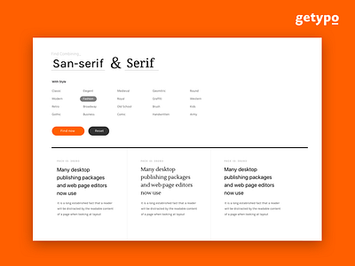 Getypo - Tool Find Combining Font for Designer