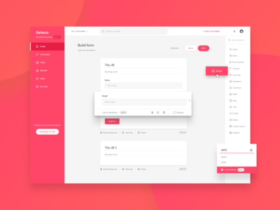 Build Form - Getaco CRM app contacts crm dashboard form interface list table ui user ux web