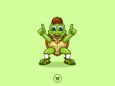 Turtle Runner Mascot Logo