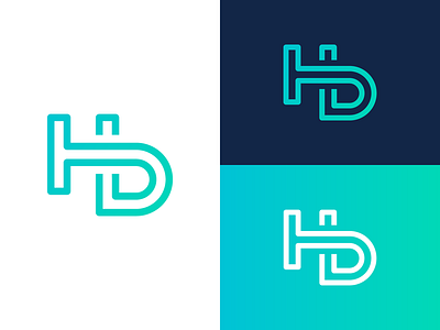 HD letter mark logo design