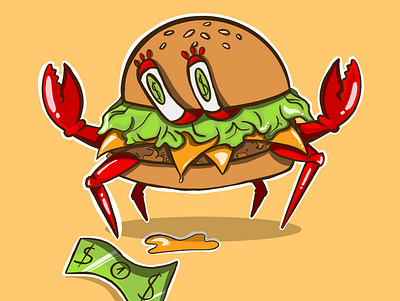 Krabs the krabby pattie burger design drawing graphic design illustration sketch spongebob