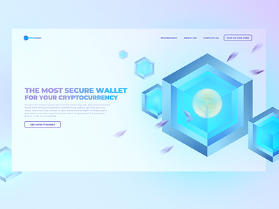 Crypto Wallet Landing Page / Light affinity crypto currency designer flat illustration ipad landing ui ux wallet website