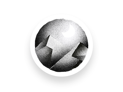 Hills by Night acuredreamgift badge design drawing illustration jevtic night procreate stippled