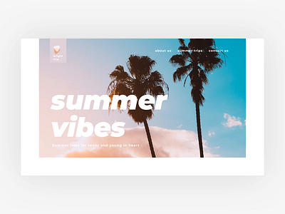 Summer Vibes Website UI acuredreamgift animation jevtic landing motion summer teenage trip ui vacation website young