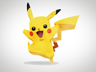 Happy Pikachu anime digital digital painting nintendo painting pikachu pokemon pokemon go