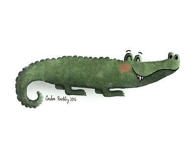 A is for Alligator alligator digital everglades illustration painting swamp