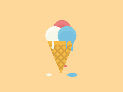 Bummer Summer flat ice cream icon summer