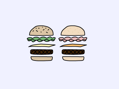 Double Stack burger cheeseburger clean food illustration vector