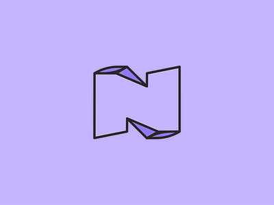 Nemi personal logo 3d flat letter logo modern n letter n logo n monogram nemi personal purple twitch twitch logo
