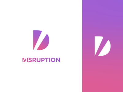 Disruption logo branding d d letter d monogram divide gradient logo monogram