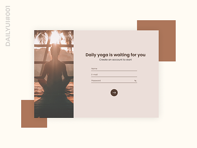DailyUI 001 - Sign Up page dailyui dailyui 001 dailyuichallenge login login page web yoga