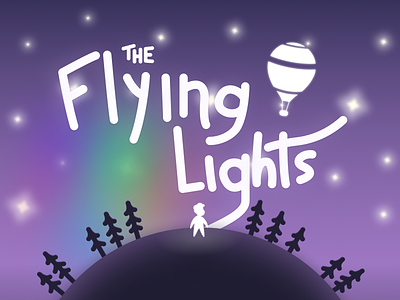 💫 The Flying Lights - Poster blur bright child cosmo curious earth enjoy exploring glowing hot air balloon journey kid lights moon night planet stars travel universe wow