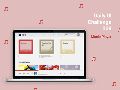 #DailyUI 009 Music Player dailyui design desktop figma music typography ui ux