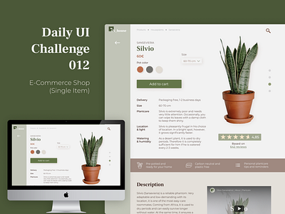 #DailyUI Challenge 012 E-Commerce Shop (Single Item)