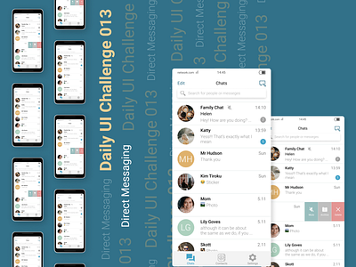 #DailyUI Challenge 013 Direct Messaging colors dailyui design figma message message app messanger mobile ui ux