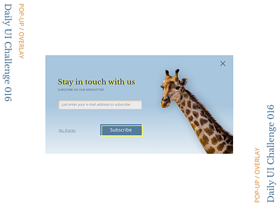 #DailyUI Challenge 016 Pop-Up / Overlay colors dailyui design desktop figma overlay subscribe ui ux
