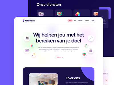 Homepage BeforeSales branding color colourful design hero homepage icon redesign ui ux vector