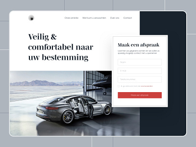 Luxury Taxi Company Concept Website booking branding car concept design form luxury minimal porsche red serif static taxi taxi booking app taxi driver ui ux vector webdesign website