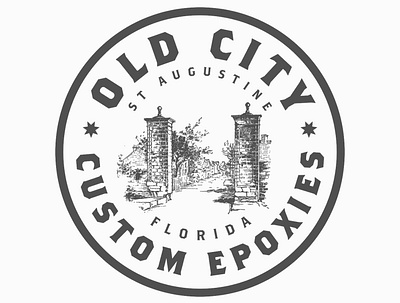 Old City Custom Epoxies branding design illustration logo