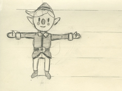 Elf Sketch Front cartoon character christmas elf game sketch