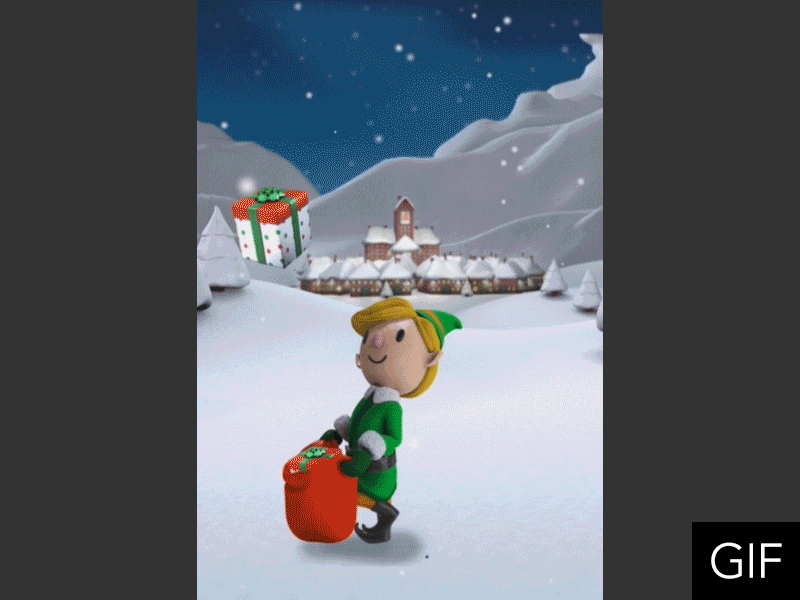 Not-so-rough Prototype animated app cartoon christmas elf game gif ios prototype video game