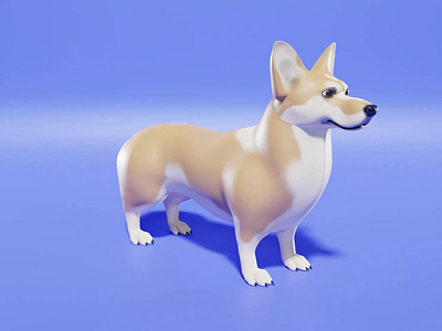 Corgi Model 3d 3d art 3d model animated animation blender blender3d cartoon character corgi dog game lowpoly video game