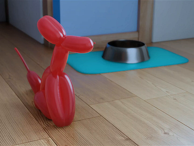 Balloon Dog Test Render 3d 3d art animated animation blender blender3d eevee video wip