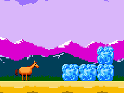 Mountains app game horse pixel pony