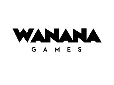 “Wanana Games” Logo black and white brand branding games identity logo video games