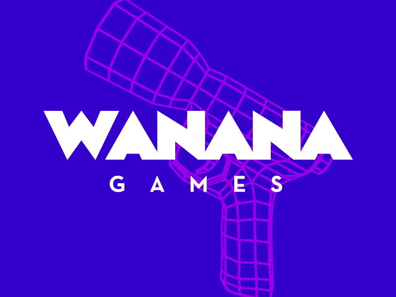 Wanana Games Gun 3d brand branding gun identity logo low poly toy gun video game wireframe
