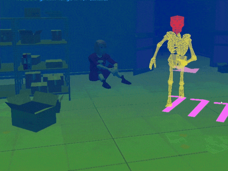 Shooting Neon Skeleton 3d animated gif game htc vive low poly oculus rift prototype unity3d video game virtual reality vr wip