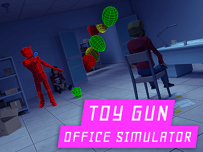 “Toy Gun Office Simulator” Capsule Art design game gamedeveloper logo low poly lowpolyart steam video game virtual reality vr