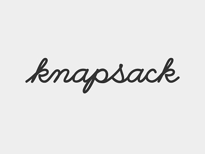 Knapsack cursive logo text type