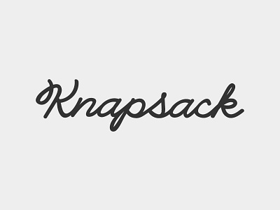 Knapsack Logo cursive logo text type