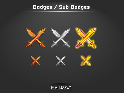 sub badges for twitch / sword sub badges cartoon