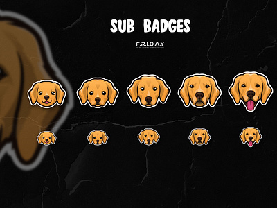 custom sub badges for twitch / cute dog golden retriever