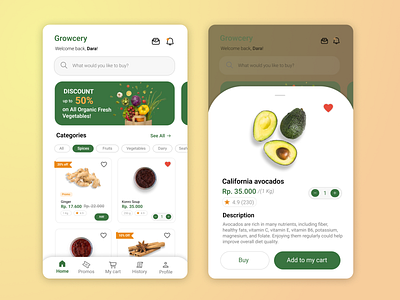 Grocery App (Detail product page) app design ui ux