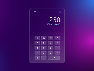glassy calculators app branding design ui ux web design